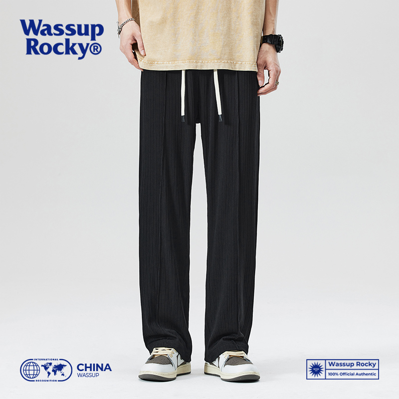 Wassup潮流裤子男夏季直筒拖地裤