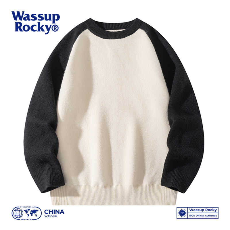 撞色圆领毛衣打底衫WASSUPROCKY