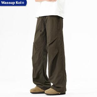 KOI休闲冲锋裤 子直筒运动伞兵抽绳裤 男春夏薄款 裤 宽松工装 WASSUP