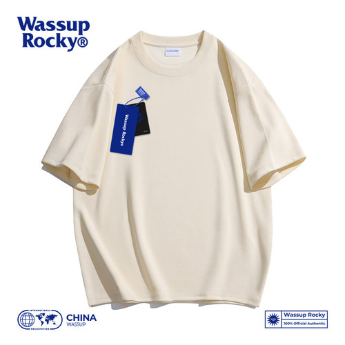 WASSUPROCKY百搭纯棉短袖T恤男