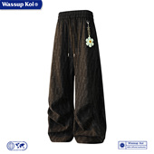 KOI美式 慵懒风宽松潮牌长裤 复古格纹休闲裤 春夏新款 子 男款 WASSUP