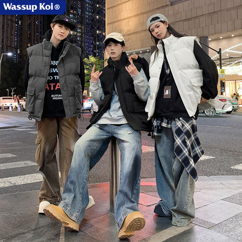 WASSUPKOI冬季新款羽绒棉马甲男