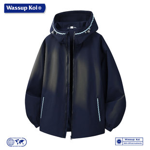 潮流宽松休闲户外防风夹克上衣 2026新款 WASSUP KOI冲锋外套男春季