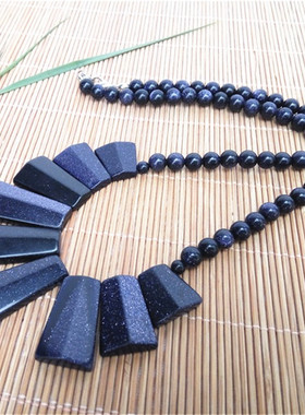 蓝砂石平安无事流星雨公主女项链