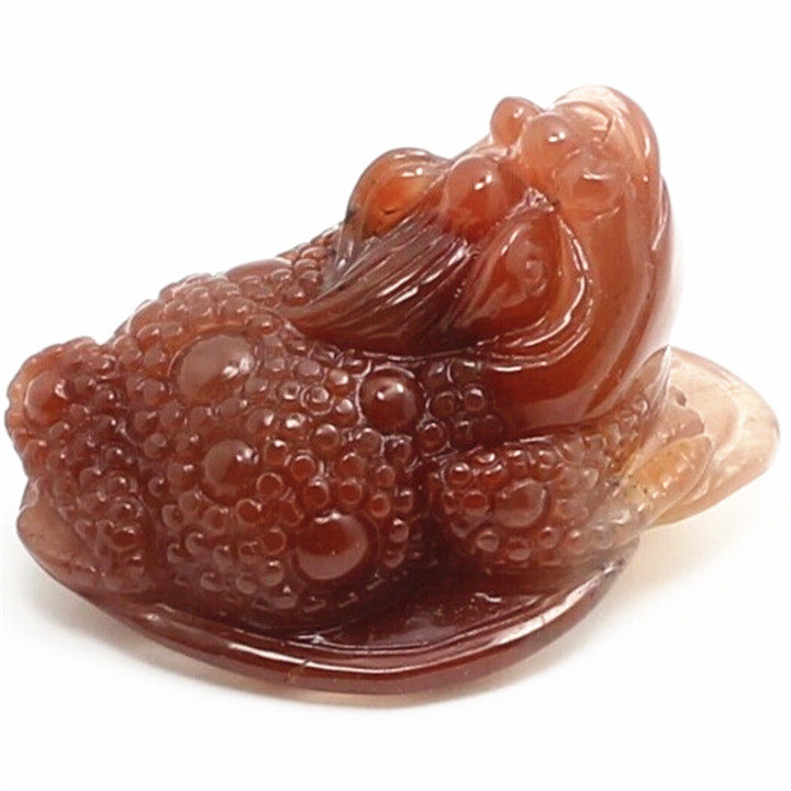 珍藏版天然红兔毛水晶三脚金蟾摆件原矿红水晶金蟾蜍手把件开业70