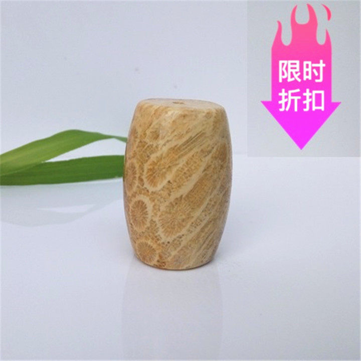 珊瑚玉平安珠吊坠真品菊花石桶珠挂坠幸福吉祥男女款健康玉石挂件