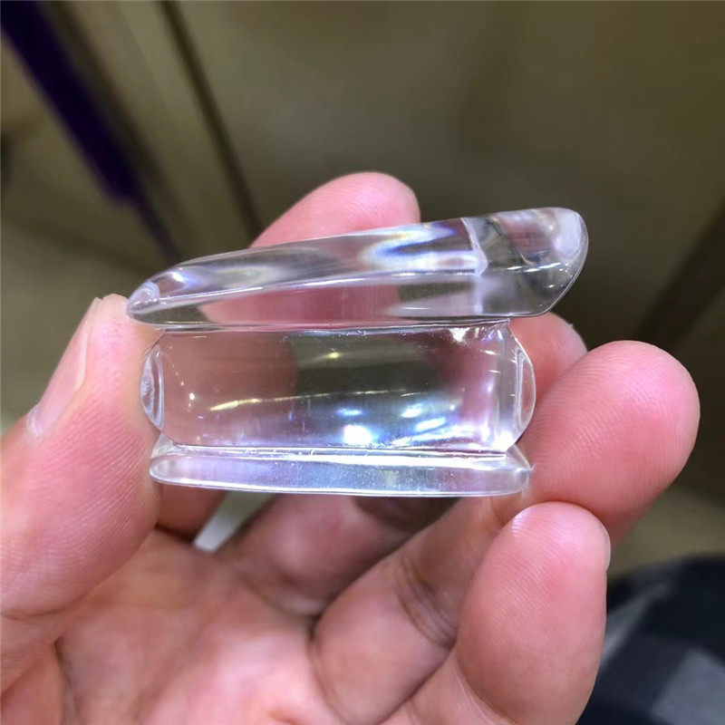 东海天然白水晶棺材摆件送朋友好礼手把件健身把玩小号挂件42MM