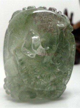 爱意绿幽灵水晶海豚吊坠两只挂件