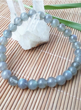 灰色蓝月光石手链恋人爱情桃花