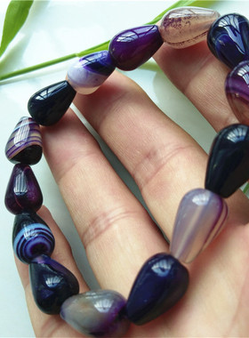 滴水形手链天然紫玛瑙