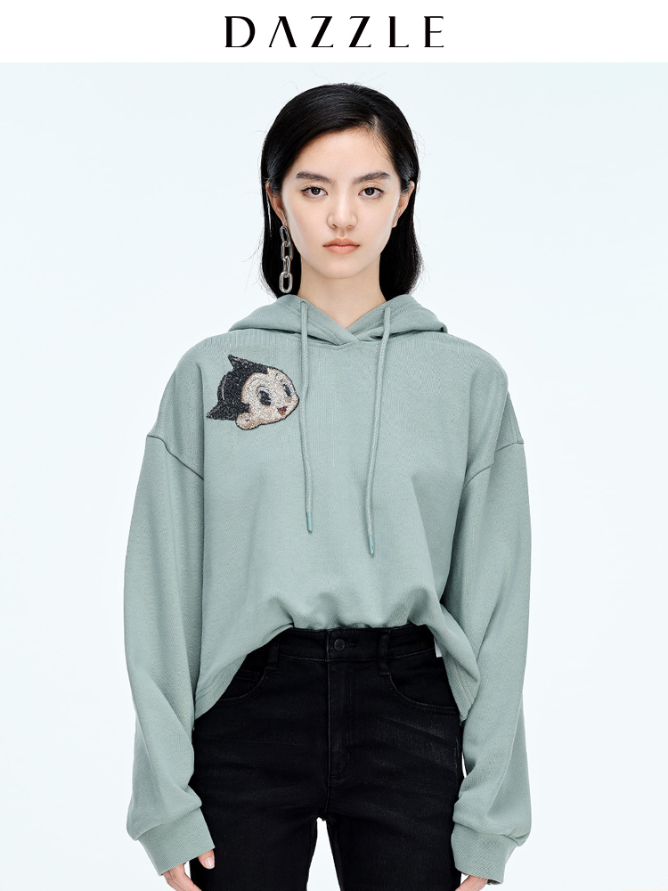 Liu Wen the same paragraph DAZZLE to Su spring section Astro boy series ultra-short version of the sweater female 2C1J102