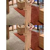 「 显瘦裙子 开衩半裙缎面百搭纯色气质风 年中折扣 」斜裁鱼尾