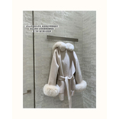 秋冬新款 DUCHUNZI 连帽狐狸毛大衣 温柔按扣气质小姐姐外套双面尼