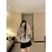 DUCHUNZI 雷克斯A级獭兔毛秋冬外套女 对版 贵妇 斗篷獭兔皮草