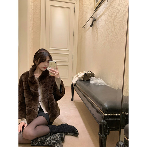 DUCHUNZI千金贵气兔兔皮草外套