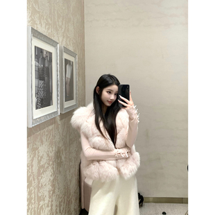 DUCHUNZI 进口狐狸毛马甲皮草saga 厚实保暖纯色毛毛短款外套女