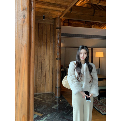 DUCHUNZI爱在冬天正肩獭兔皮草