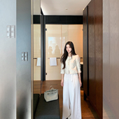 DUCHUNZI 上衣 显瘦高腰短款 七分袖 亮片蝴蝶纱小香外套秋冬新款