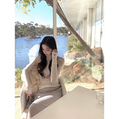 DUCHUNZI 有一颗少女心扬子纱60支打底精纺羊毛外穿圆领显瘦长袖