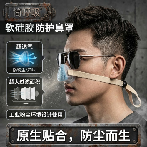 简呼吸硅胶防尘透气鼻罩