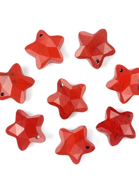 【茜茜珠饰】天然紫水晶双切面迷你五角星吊坠虎眼石星星DIY 17色