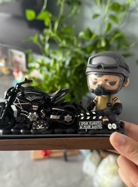 正版泡泡玛特KUBO停车牌奶油胶挪车号码牌胡桃木新车高档车载摆件