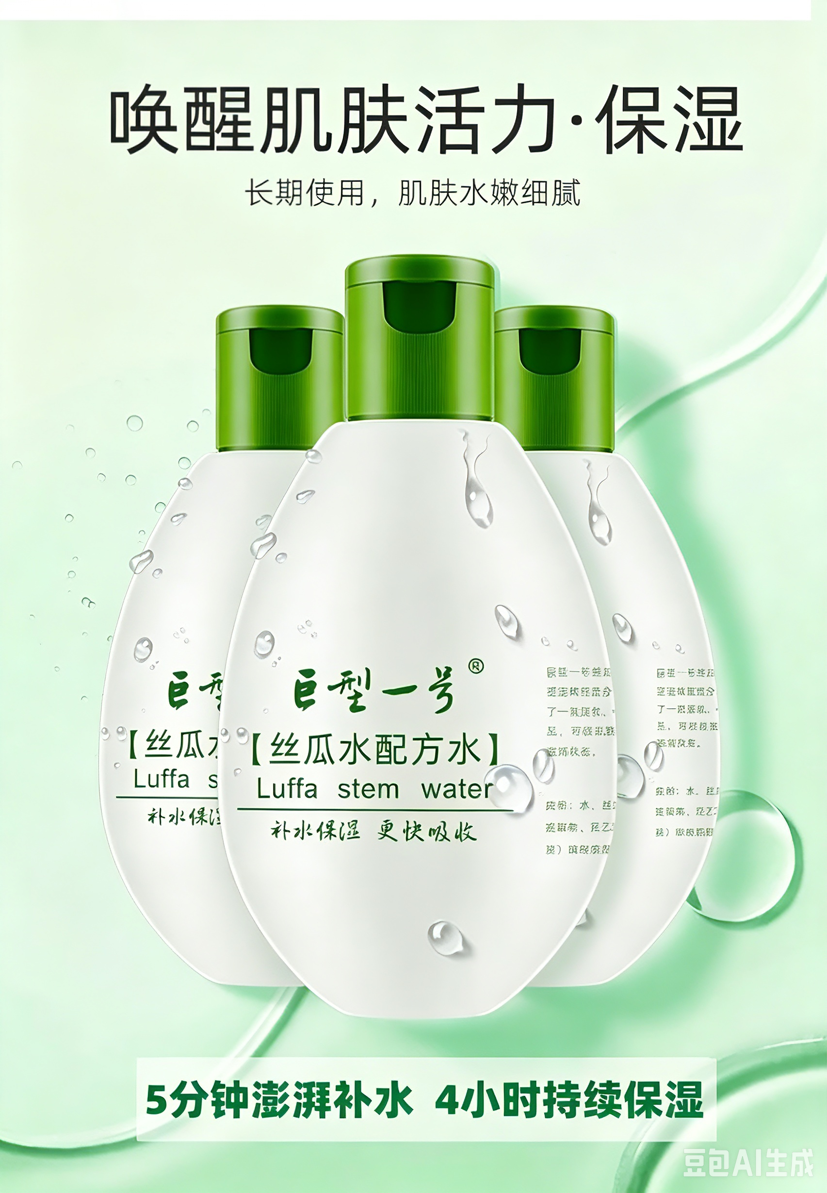 三瓶装巨型一号丝瓜水320ml爽肤水学生女面膜水补水保湿正品包邮