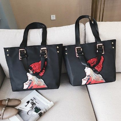 购物袋女大容量简约百搭手提单肩包韩版文艺学生书包旅行袋健身包在类目 箱包皮具/热销女包/男包, 女士包袋中 - 来自Buy2taobao.com提供专业的淘宝代购服务