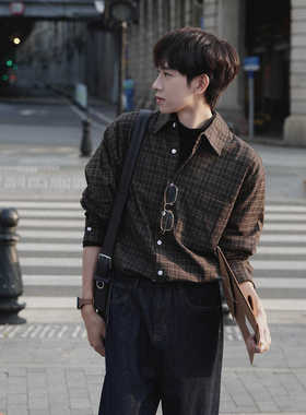 Eli【格林那达】复古垂坠感ins风高级感设计感慵懒松弛感格子衬衫