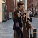 Eli 保暖毛呢大衣 廓形韩系宽松简约军咖毛呢大衣复古美拉德厚款