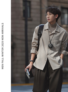 ELI【风吹麦浪】25秋季老钱风免烫抗皱棉涤混纺长袖衬衫百搭衬衣