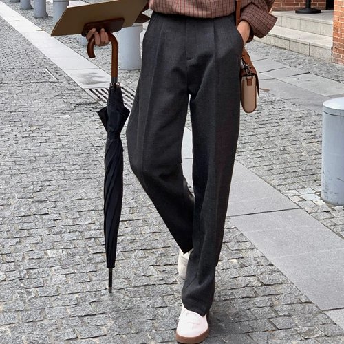 Демисезонные удерживающие тепло шерстяные штаны для отдыха, свободный прямой крой