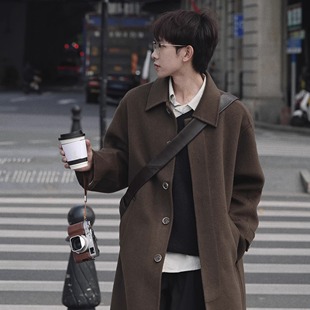 ELI 翻领简约巴尔玛肯澳洲美利奴绵羊毛双面尼大衣 北欧小镇