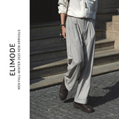 长裤 可机洗多褶花纱老钱风透气折边设计休闲西裤 春夏 沐风 ELI