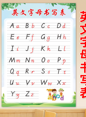 英文26个字母表海报挂图学习墙贴