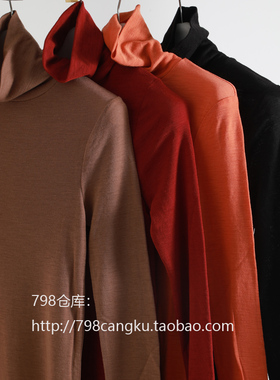 798仓库10.22上新美利奴60支羊毛高领打底衫2A240303