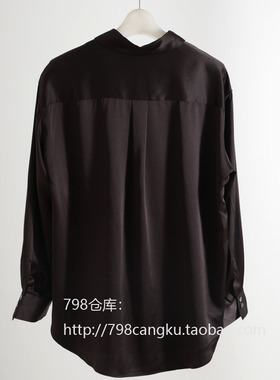 798仓库9.24日单设计师款小众品质显瘦落肩真丝衬衫2A24119