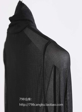 798仓库 5.7上新 稀少女款高领强捻真丝乔其长袖衫 2A24050