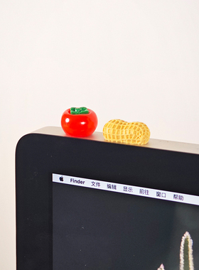 好柿花生电脑桌面装饰小摆件办公室工位情绪稳定创意解压饰品2025