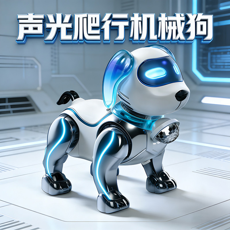 电动小狗牵绳小孩玩具儿童声光机械狗会走路的宠物机器狗宝宝益智图片