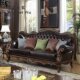 客厅欧式 美式 实木沙发真皮黑胡桃木高端别墅户型复古新款 组合家具