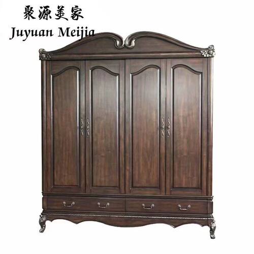 仿古做旧桃花心实木欧式风衣橱柜