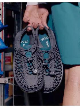 KEEN x ONLY NY联名款深灰色编织鞋男女同款户外休闲涉水溯溪鞋