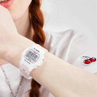 Casio Baby-G x Kirsh卡西欧联名女士防水夜光樱桃方形手表双表带