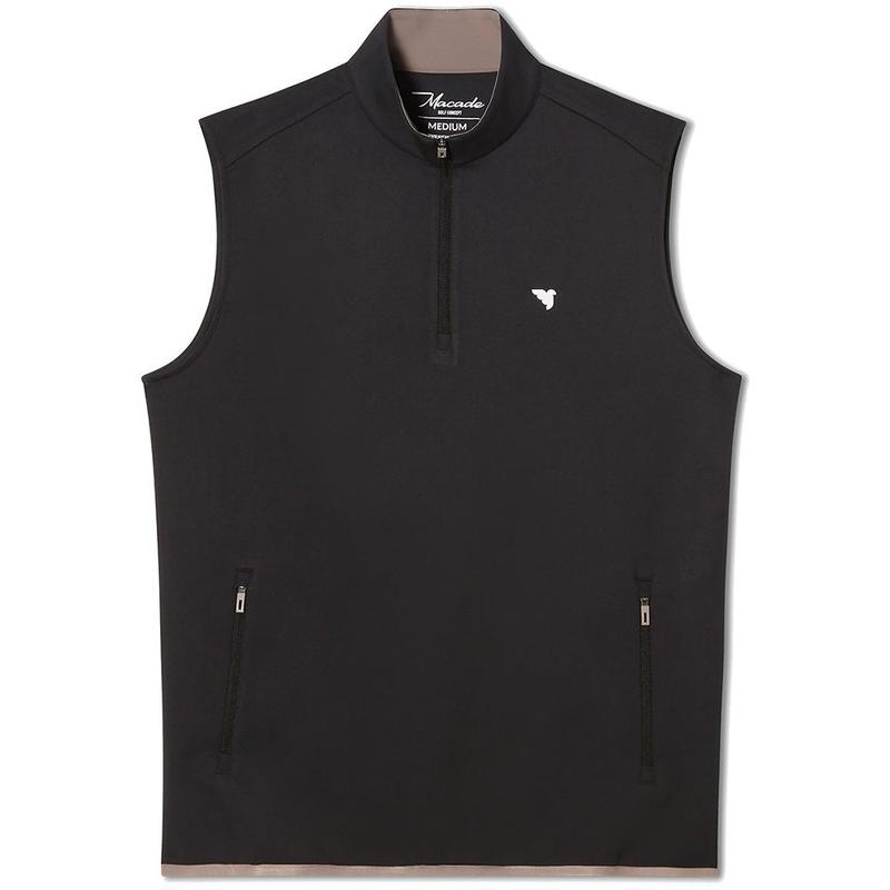 代购MACADE男士马甲保暖透气黑色加绒春秋户外外套新款休闲