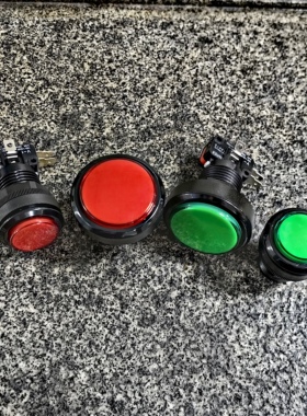 游戏机PASS按钮开关自复位圆形中号34MM大号45mm带微动开关