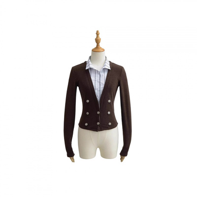 NSS御姐高智感衬衫领拼接假两件