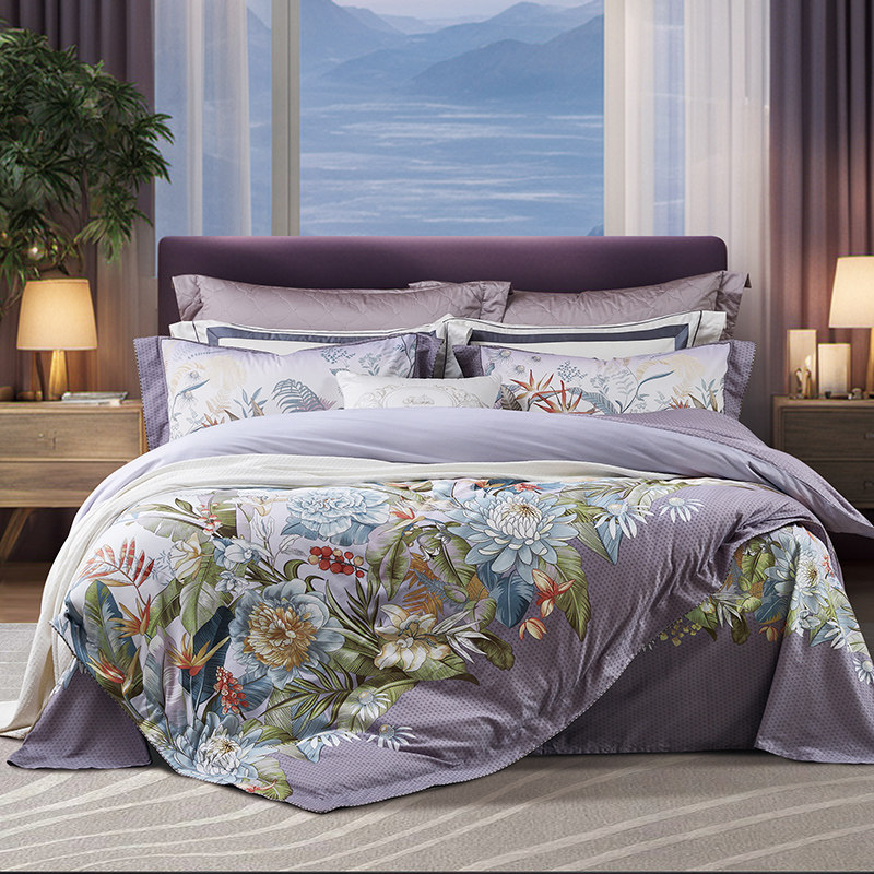 【专柜同款】富安娜60支长绒棉四件套超柔A类纯棉床单被套贡缎,床上用品,床品套件/四件套/多件套,淘宝优惠券,粉丝福利购,淘宝优惠卷