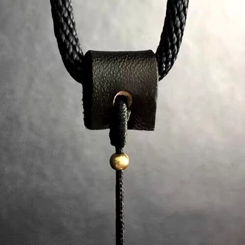 方形牛皮皮扣吊坠链接皮片