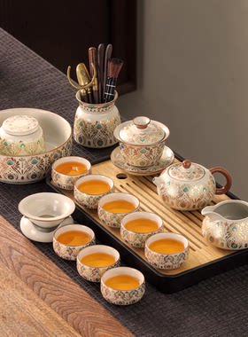 2026新款汝窑敦煌风功夫茶具套装